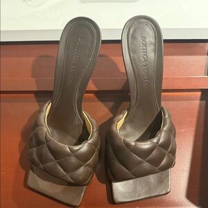 Bottega Veneta Dark Brown Quilted Mules